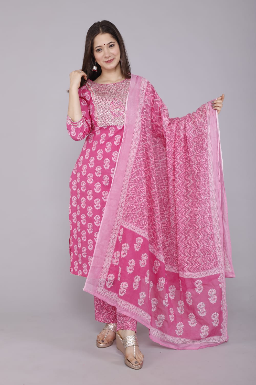 kurti with pant & dupatta Dupatta Sets