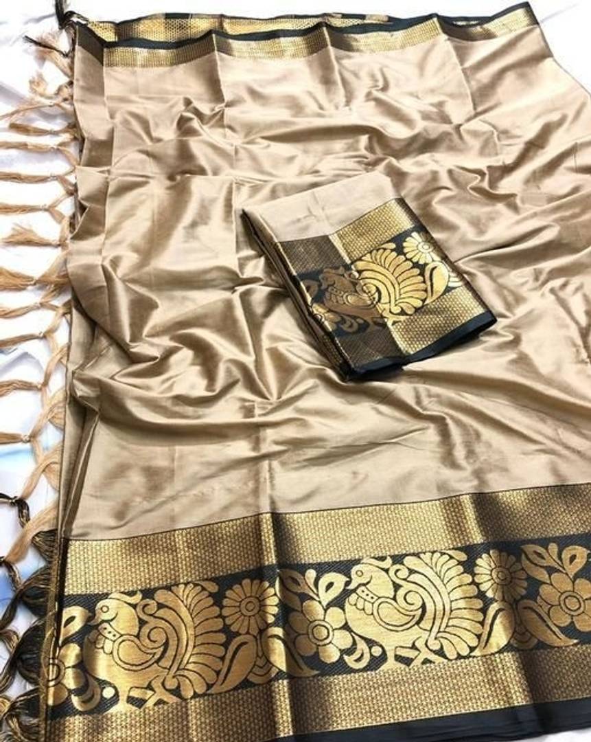 Stylish Multicolored Cotton Silk Saree with Blouse piece
