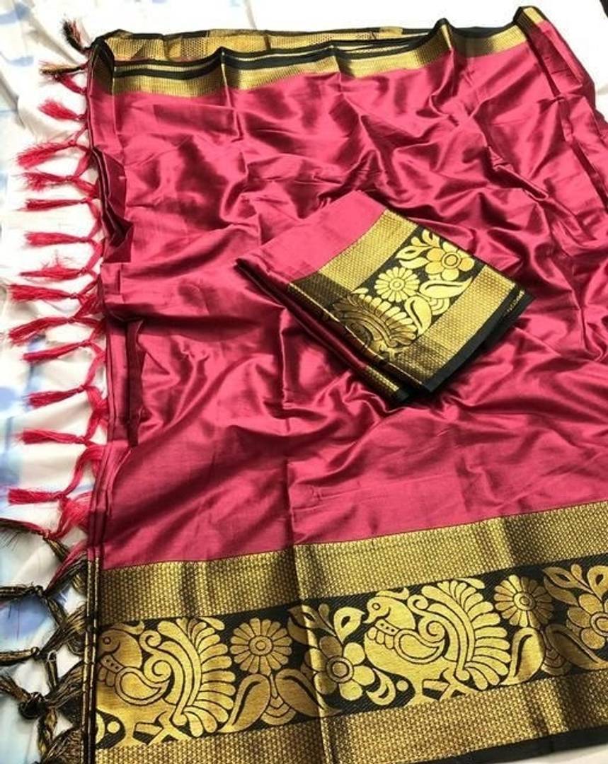 Stylish Multicolored Cotton Silk Saree with Blouse piece