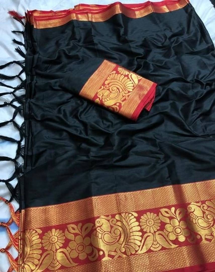 Stylish Multicolored Cotton Silk Saree with Blouse piece
