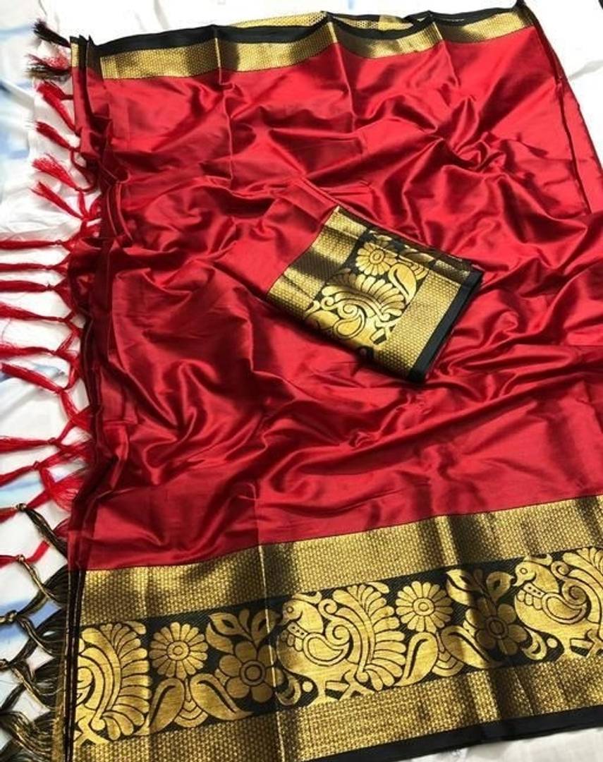 Stylish Multicolored Cotton Silk Saree with Blouse piece