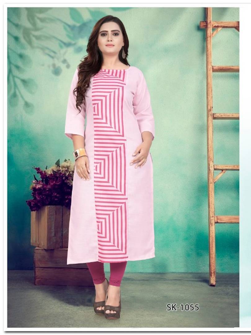 Stylish Flex Cotton Printed Women Kurti