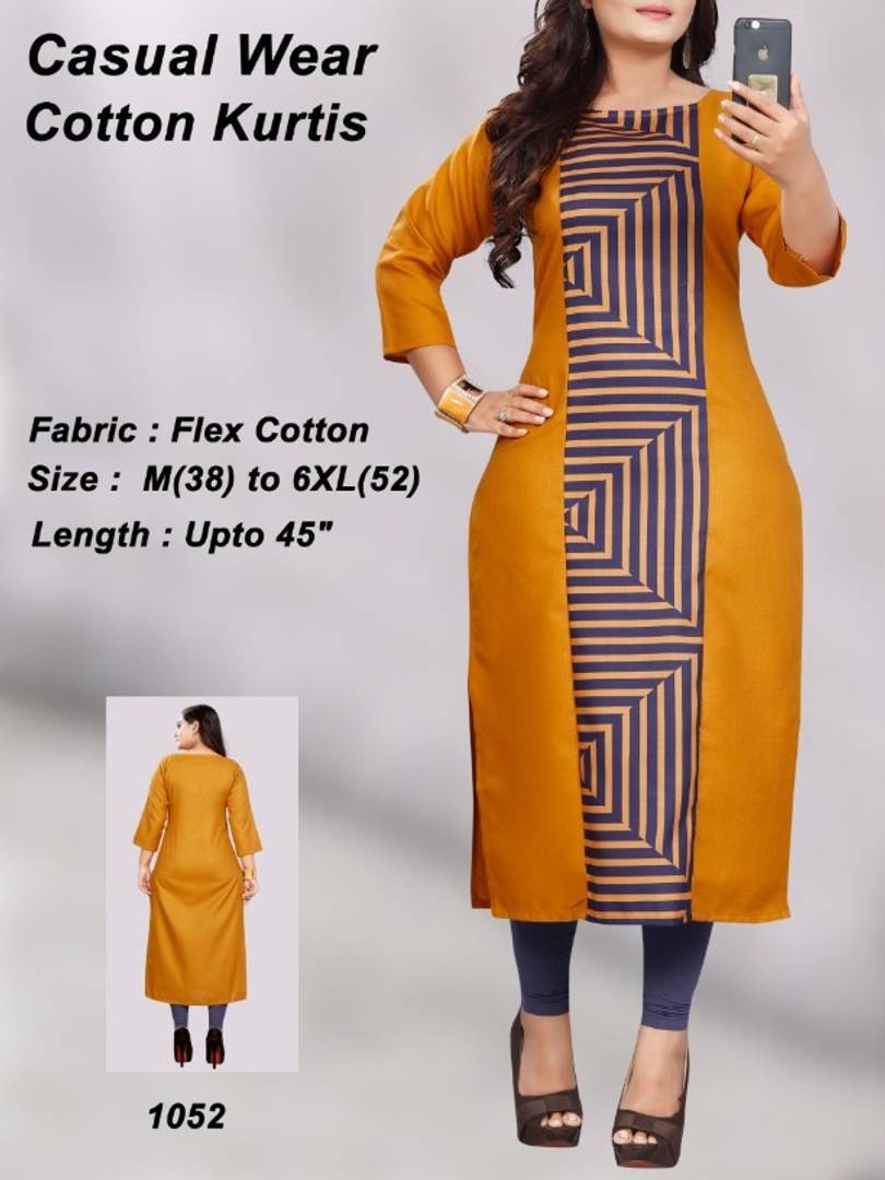 Stylish Flex Cotton Printed Women Kurti