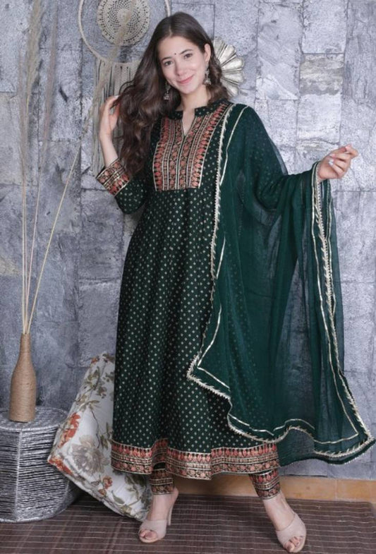 Women's Rayon Kurti with Bottom Set