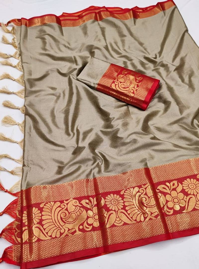 Stylish Multicolored Cotton Silk Saree with Blouse piece