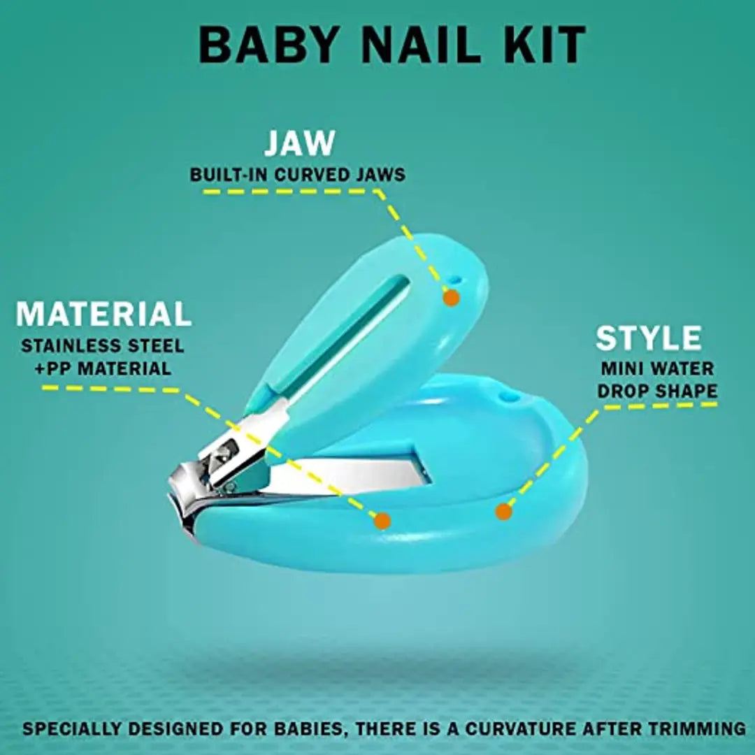 Setster Baby Nail Clipper Grooming Nail Cutter Kit with Scissors Baby Safety Cutter  Manicure Pedicure Care Kit (Blue)