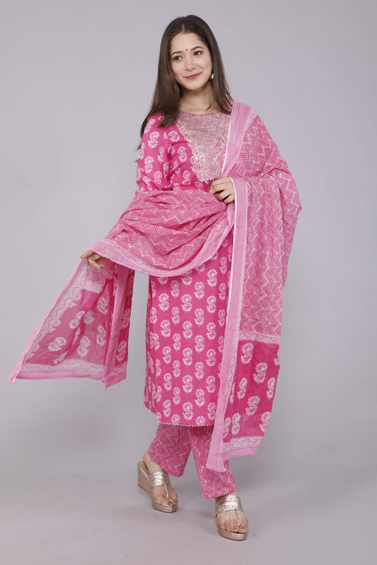kurti with pant & dupatta Dupatta Sets